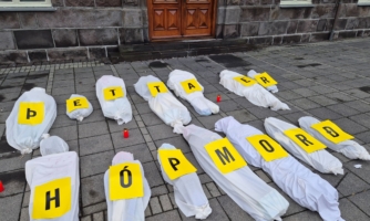 Mannréttindagjörningur fyrir utan Alþingishúsið